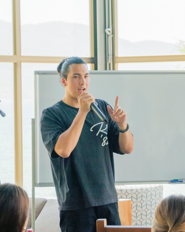 Tenzin, founder of Ethical Business Model, leading a workshop